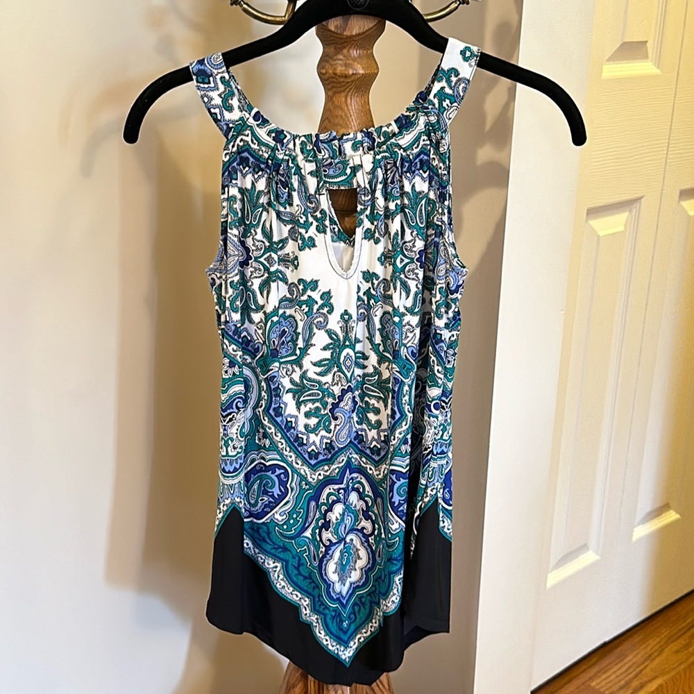 INC Paisley Halter Tank